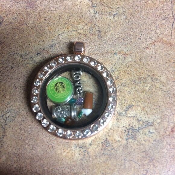 Starbucks inspired floating charm locket - Picture 1 of 2